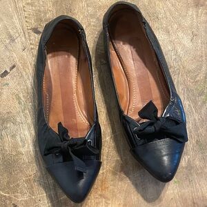 Givenchy Black Leather Flats with Bow Authentic